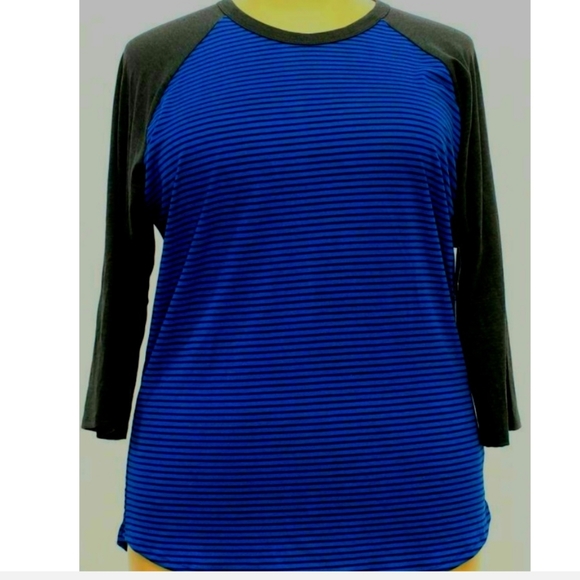 Lularoe Top Randy Baseball Style Raglan Sleeve Scoop Neck Size Large EUC - Picture 3 of 9